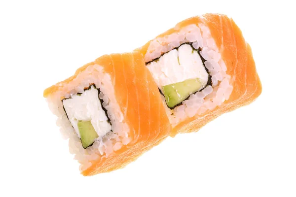 Sushi roll geïsoleerd op witte achtergrond zonder een schaduw — Stockfoto