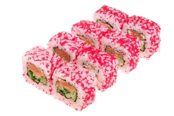 Sushi roll geïsoleerd op witte achtergrond zonder een schaduw — Stockfoto