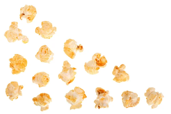 Popcorn isolerad på vit bakgrund med kopia utrymme för din text. Ovanifrån — Stockfoto