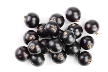 Beyaz arka plan üzerinde izole siyah frenk üzümü. Üstten görünüm. Düz yatıyordu desen