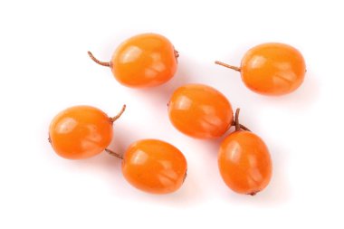 Deniz topalak. Beyaz arka plan üzerinde izole taze olgunlaşmış meyve. Üstten görünüm. Düz yatıyordu desen