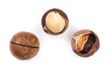 Kabuklu ve unshelled beyaz arka plan üzerinde izole fıstık. Üstten görünüm. Düz yatıyordu desen