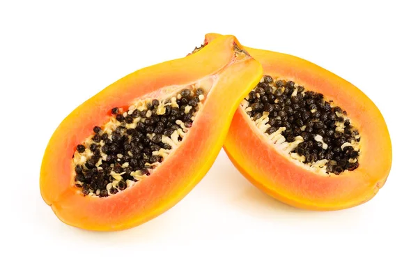 Half of ripe papaya isolated on a white background — Stock Photo, Image