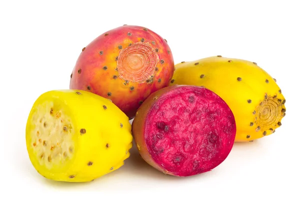 Yellow and red prickly pear or opuntia isolated on a white background — Stock Photo, Image