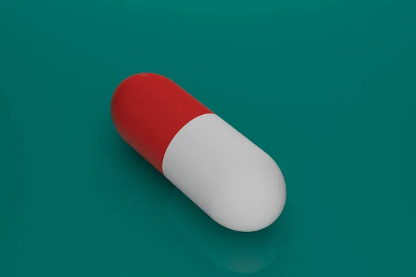 3D-Darstellung der rot-weißen Pille — Stockfoto