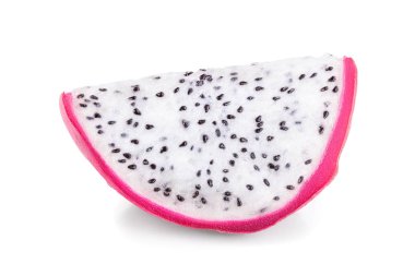 Olgun Dragon meyve, Pitaya ya da Pitahaya dilim beyaz arka plan üzerinde meyve sağlıklı kavramı izole