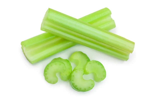 Čerstvý celer, izolované na bílém pozadí. Pohled shora. Rozložení bytu — Stock fotografie