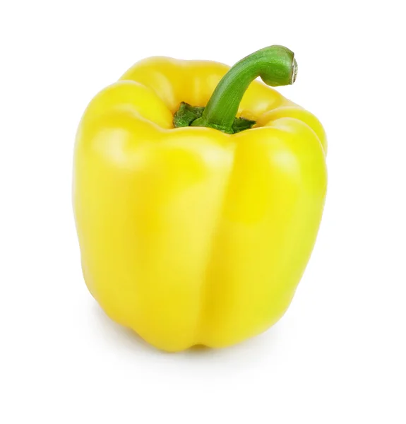 Κίτρινη γλυκιά πιπεριά που απομονώνεται σε λευκό φόντο — Φωτογραφία Αρχείου