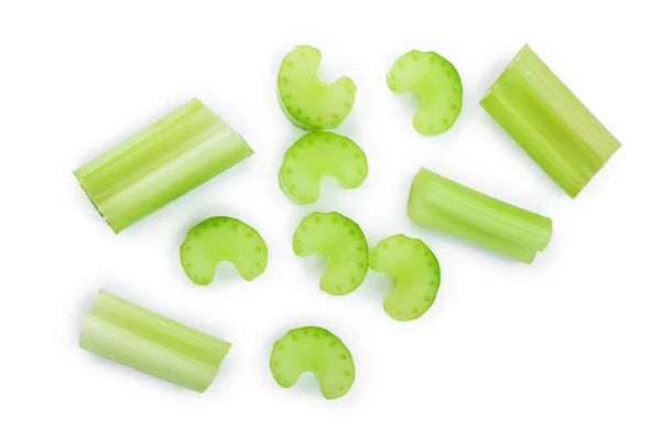 Čerstvý celer, izolované na bílém pozadí. Pohled shora. Rozložení bytu — Stock fotografie