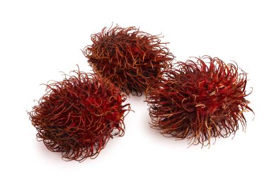 Beyaz arka plan üzerinde izole rambutan. Tropikal meyve. Nephelium lappaceum