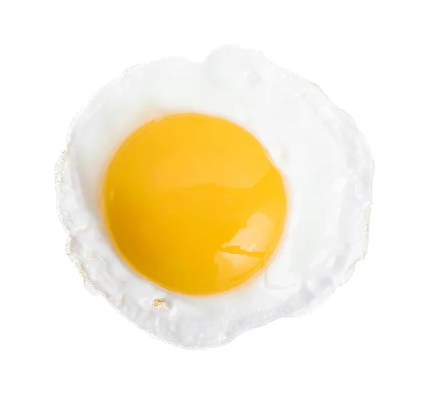 Gebratenes Ei isoliert auf weißem Hintergrund. Ansicht von oben — Stockfoto