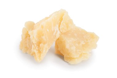 Parmesan peynir adet beyaz arka plan üzerinde izole. Portre