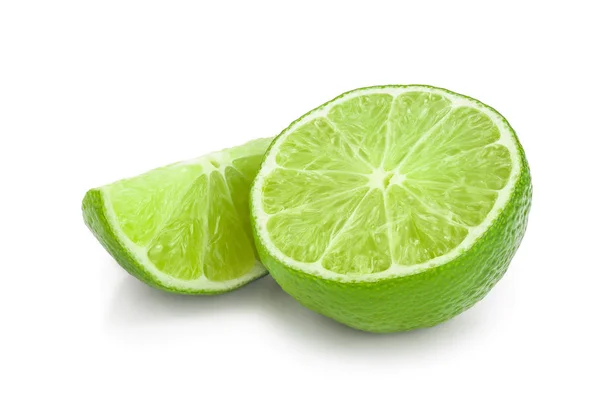 Half lime isolated on white background closeup — Stock Photo, Image