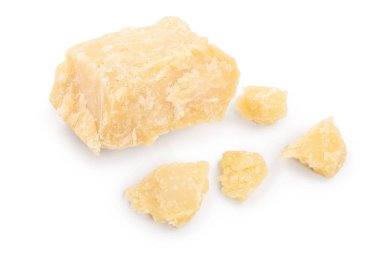 Parmesan peynir adet beyaz arka plan üzerinde izole. Portre