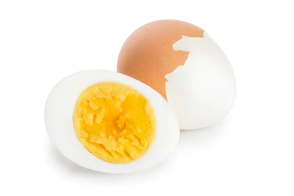 Boiled egg and half isolated on white background — Stock Photo, Image