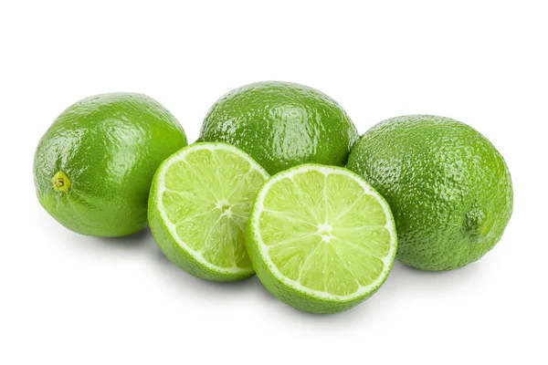 Lime with half isolated on white background — Stock Photo, Image