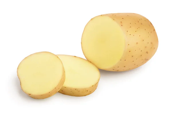 Ung potatis isolerad på vit bakgrund. Skörda nytt — Stockfoto