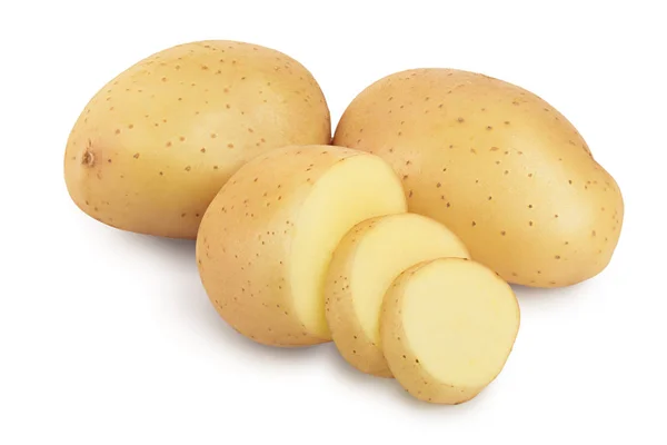 어린 감자는 흰 배경에 고립되어 있다. 새로운 수확 — 스톡 사진