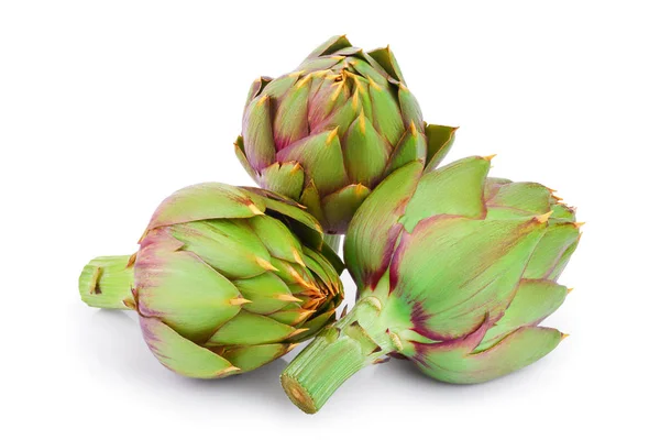 Fresh Artichokes isolated on white background closeup — Stock Photo, Image