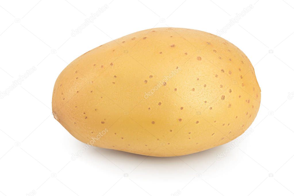 Young potato isolated on white background. Harvest new