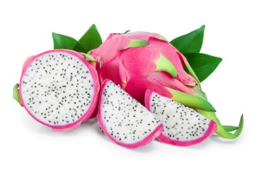 Olgun Dragon meyve, Pitaya ya da Pitahaya beyaz arka plan üzerinde meyve sağlıklı kavramı izole