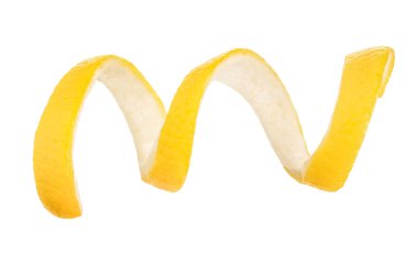 Limon kabuğu bir gölge olmadan beyaz arka plan üzerinde izole. Sağlıklı gıda