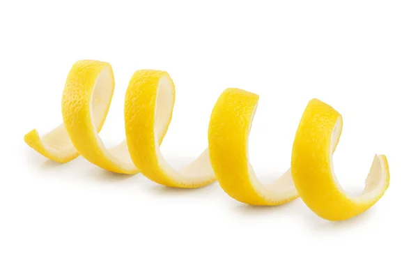 Cytryny obrać na białym tle na białym tle. Zdrowa żywność — Zdjęcie stockowe