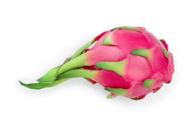 Olgun Dragon meyve, Pitaya ya da Pitahaya beyaz arka plan üzerinde meyve sağlıklı kavramı izole. Üstten görünüm. Düz yatıyordu