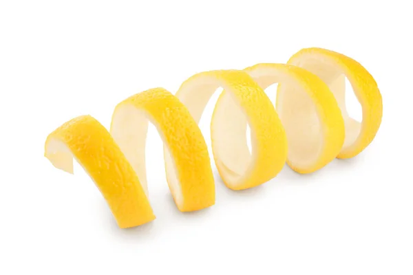 Zeste de citron isolé sur fond blanc. aliments sains — Photo