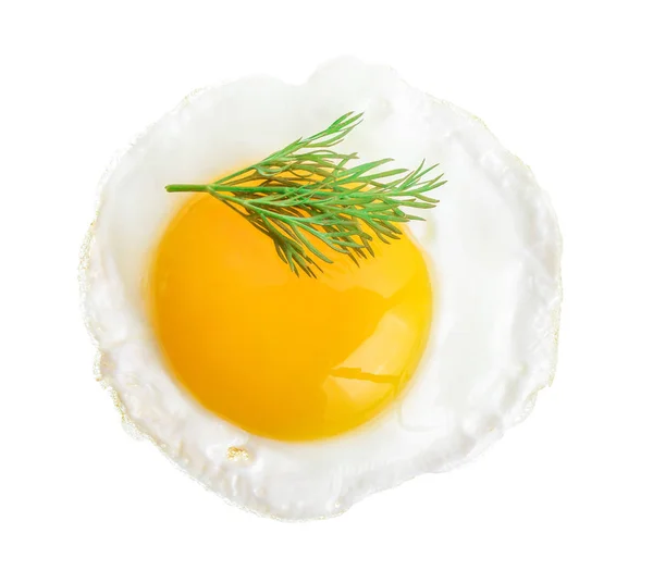 Fried egg isolated on white background. Top view — Stock Photo, Image