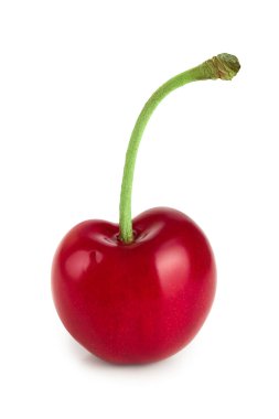 Beyaz arka plan makro'izole tatlı kırmızı kiraz