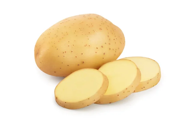 Νεαρή πατάτα απομονωμένη σε λευκό φόντο. Νέος τρύγος — Φωτογραφία Αρχείου
