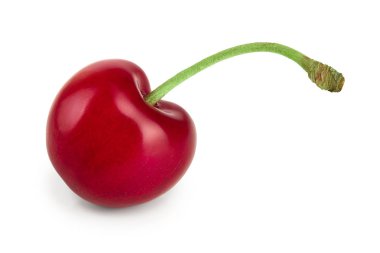 Beyaz arka plan makro'izole tatlı kırmızı kiraz