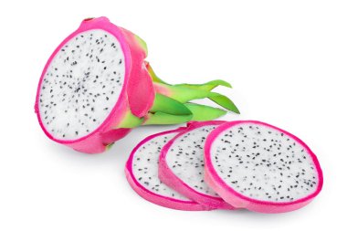 Olgun Dragon meyve, Pitaya ya da Pitahaya beyaz arka plan üzerinde meyve sağlıklı kavramı izole