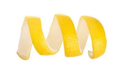 Limon kabuğu bir gölge olmadan beyaz arka plan üzerinde izole. Sağlıklı gıda