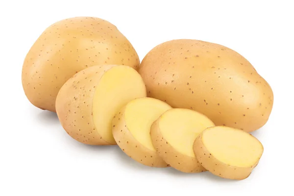 Patata joven aislada sobre fondo blanco. Cosecha nueva — Foto de Stock