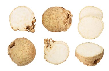 Taze kereviz kökü beyaz arka plan izole. Üst te. Düz yatıyordu. Ayarlama veya toplama