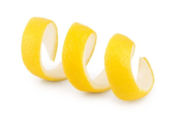 Cáscara de limón aislada sobre fondo blanco. alimentos saludables — Foto de Stock