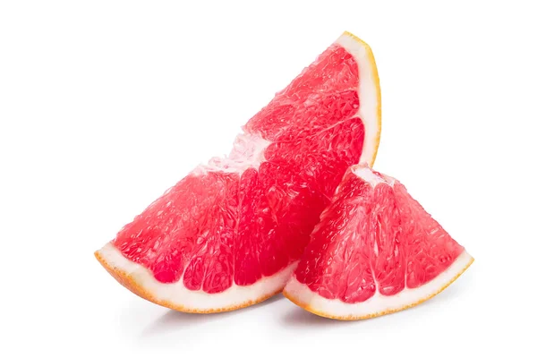 Grapefruitscheibe isoliert auf weißem Hintergrund Nahaufnahme — Stockfoto