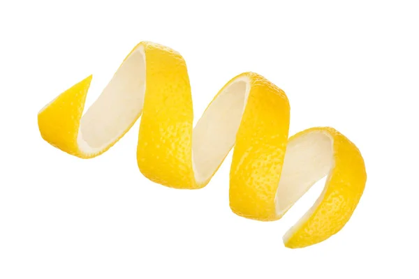 Peau de citron isolée sur fond blanc sans ombre. Aliments sains — Photo