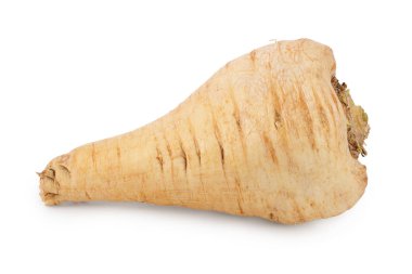 Beyaz arka plan closeup izole Parsnip kökü
