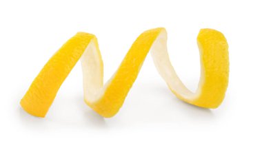 limon kabuğu üzerinde izole beyaz arka plan. sağlıklı gıda