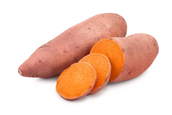 Süßkartoffel isoliert auf weißem Hintergrund Nahaufnahme — Stockfoto