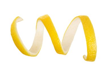 Limon kabuğu bir gölge olmadan beyaz arka plan üzerinde izole. Sağlıklı gıda