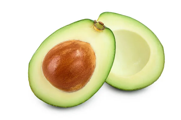 Mezzo avocado isolato su sfondo bianco primo piano — Foto Stock