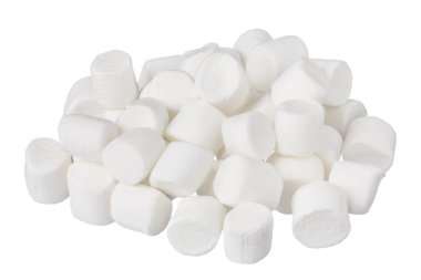 Marshmallow kırpma yolu ve tam derinlikte alan ile beyaz arkaplanda izole