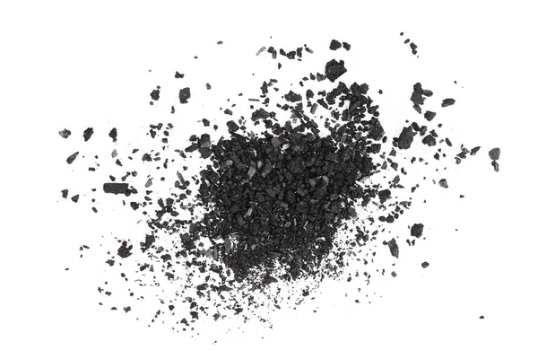 Πάχος άνθρακα ή σκόνης άνθρακα που απομονώνεται σε λευκό φόντο — Φωτογραφία Αρχείου