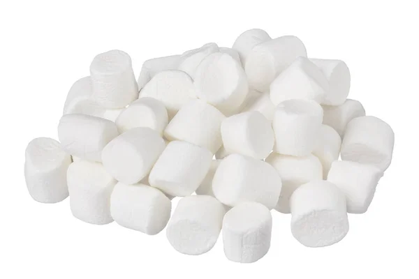 Marshmallow isolado em fundo branco com caminho de recorte e profundidade total de campo — Fotografia de Stock