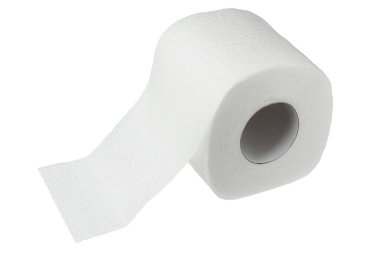 Beyaz arkaplanda izole edilmiş tuvalet kağıdı veya doku rulosu kırpma yolu ve tam derinlik.