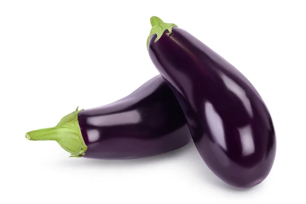 Eggplant eller aubergine isolerad på vit bakgrund med klippning väg och full skärpedjup — Stockfoto